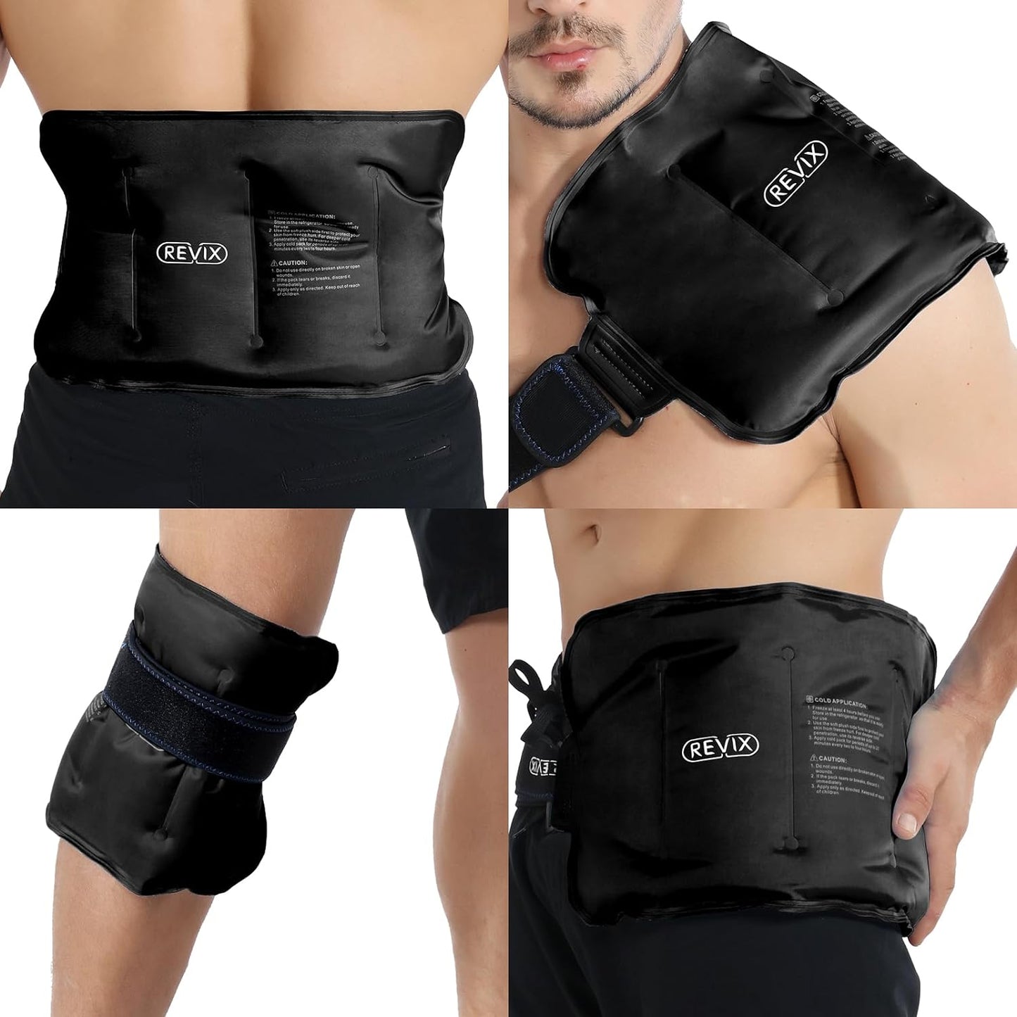 Ice Pack for Injuries Reusable Gel for Lower Back, Cold Packs for Back Shoulder, Elbow, Hip, Leg, Wrap around Entire Knee, Soft Cold Compress,16 × 9" Navy