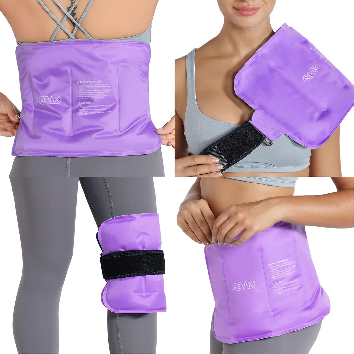Ice Pack for Injuries Reusable Gel for Lower Back, Cold Packs for Back Shoulder, Elbow, Hip, Leg, Wrap around Entire Knee, Soft Cold Compress,16 × 9" Navy