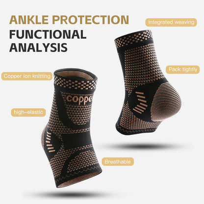 Copper Ankle Brace, Infused Ankle Support Compression Sleeve